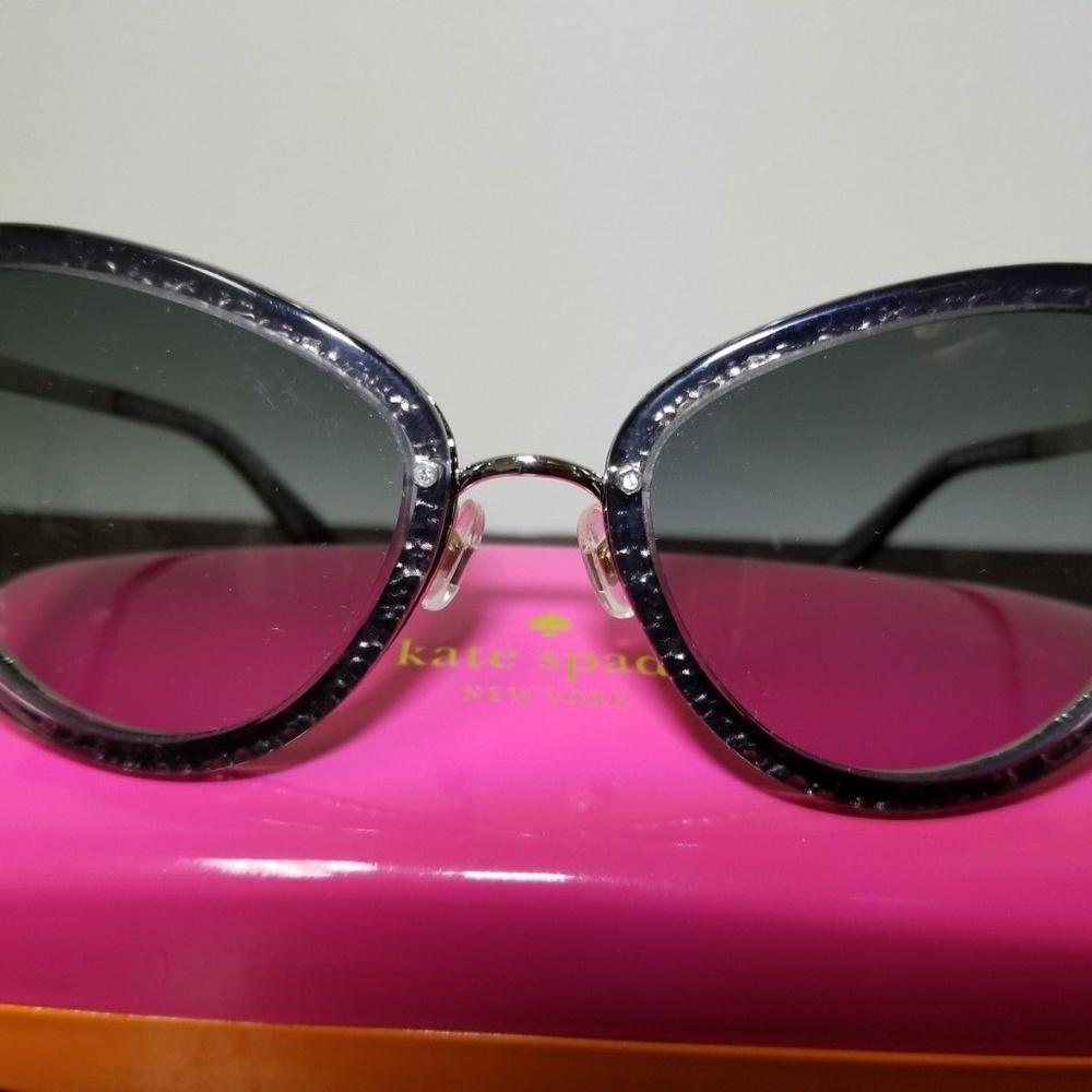 KATE SPADE Klaudia Cat Eye Glitter Sunglasses - Picture 4 of 5